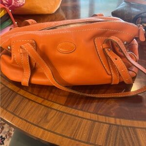Tod's Vibrant Orange Leather Shoulder Bag